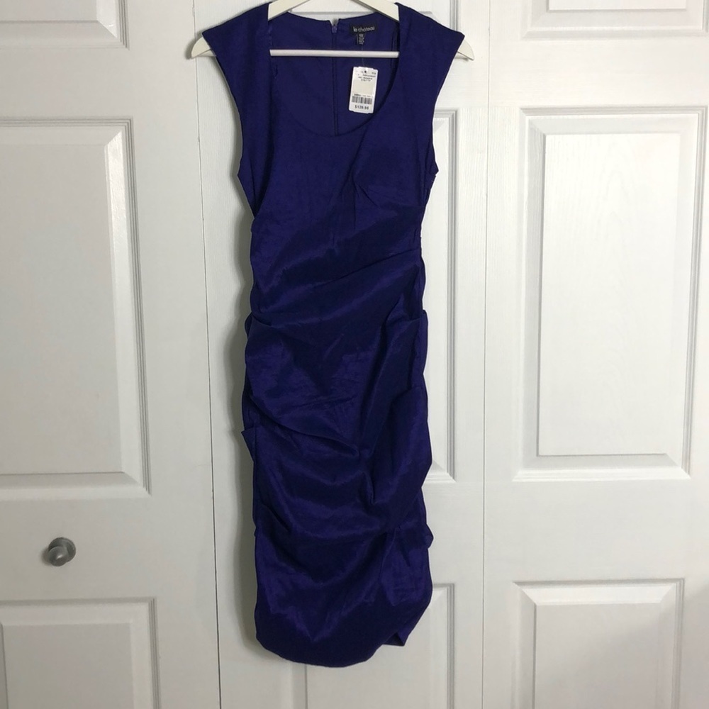 🖤 XXS 🖤 NWT Prom Dress Purple Ruched Fitted Mini Party Dress​